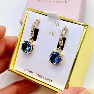 Bella Jack Gold and Blue Cubic Zirconia Earrings